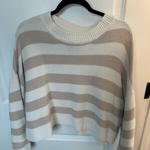 Sincerely Jules Cream and Tan Striped Sweater